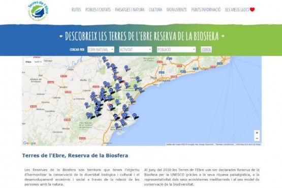 Captura de pantalla del lloc web ebrebiosfera.org