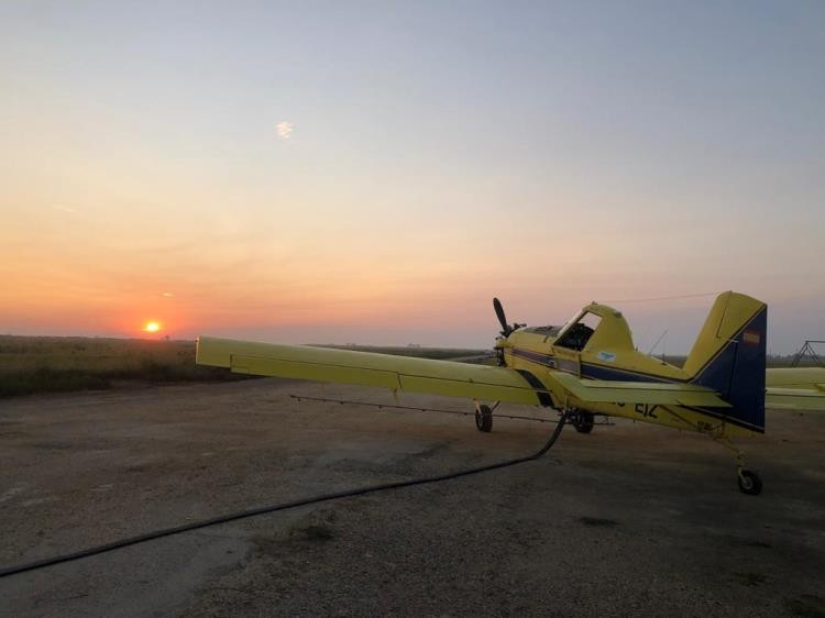 Una avioneta del COPATE que s'utilitza per al tractaments