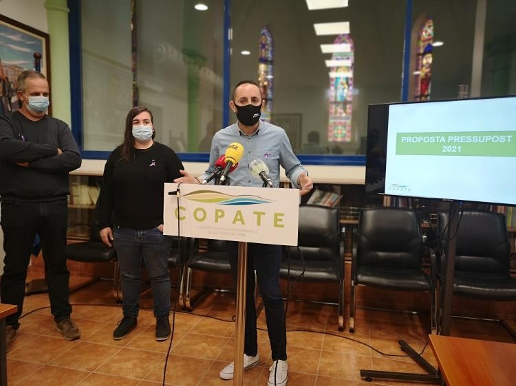El president del COPATE presentant el nou pressupost