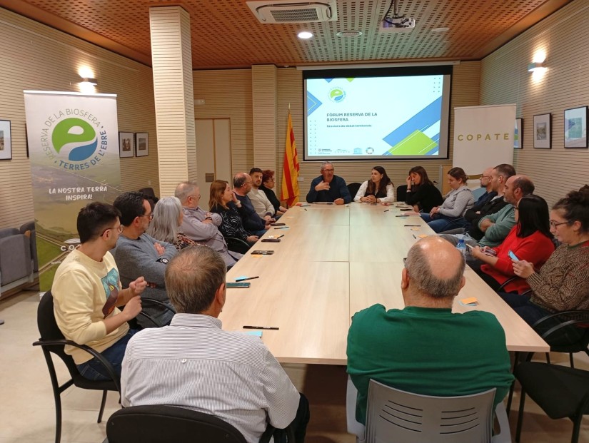 Imatge de la sessió participativa del Fòrum de la Reserva de la Biosfera, celebrada al Consell Comarcal de la Terra Alta